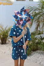 Load image into Gallery viewer, NAVY STARS • kids shorts set