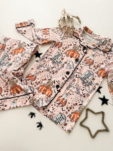 HOUSE IS HAUNTED • button down pj's (women) two-piece