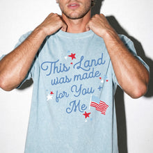 Load image into Gallery viewer, THIS LAND • MEN'S heavyweight tee (blue or white)