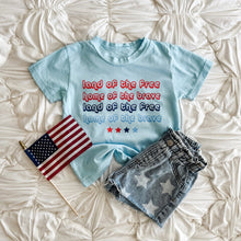 Load image into Gallery viewer, LAND OF THE FREE • tee (women + kids) BLUE (FLASH)