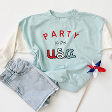 Load image into Gallery viewer, PARTY IN THE USA • kids color block pullover