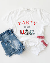 Load image into Gallery viewer, PARTY IN THE USA • women's heavyweight tee (blue or white)