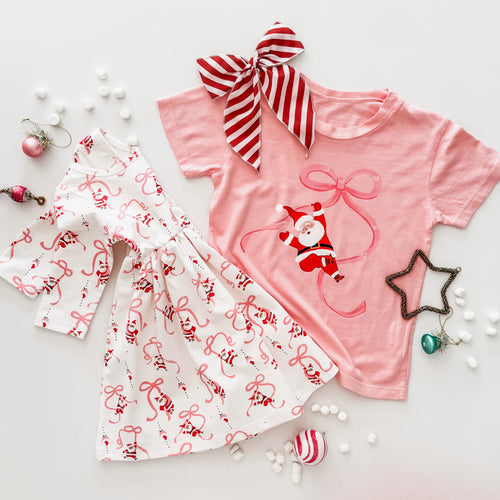 SANTA + BOW • tee (women + kids)