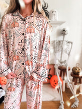 Load image into Gallery viewer, HOUSE IS HAUNTED • kids button down pj&#39;s (two-piece)
