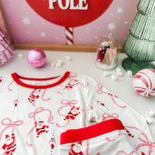 Load image into Gallery viewer, SANTA + BOWS• pajamas (baby, kids, youth)