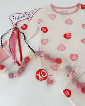Load image into Gallery viewer, CONVERSATION HEARTS• bamboo kids pajamas (flash)