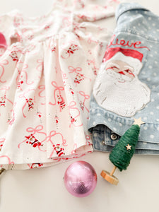 SEQUIN SANTA • kids denim jacket