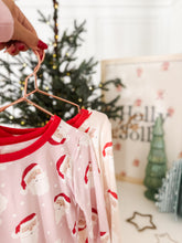 Load image into Gallery viewer, HEY SANTA • button down pj&#39;s (women + youth) two-piece PINK