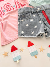 Load image into Gallery viewer, AMERICAN BEAUTY denim sequin shorts (women + kids) FLASH