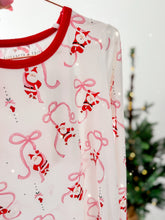 Load image into Gallery viewer, SANTA + BOWS• pajamas (baby, kids, youth)