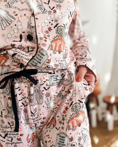 HOUSE IS HAUNTED • button down pj's (women) two-piece