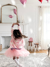 Load image into Gallery viewer, FUZZY HEARTS • oversized cardigan (women + kids)