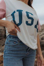 Load image into Gallery viewer, GINGHAM USA • women&#39;s tee (flash)