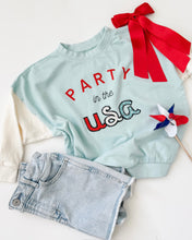 Load image into Gallery viewer, PARTY IN THE USA • women's heavyweight tee (blue or white)