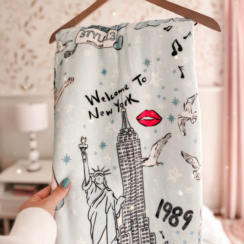 welcome to new york  • sherpa throw blanket (SALE)