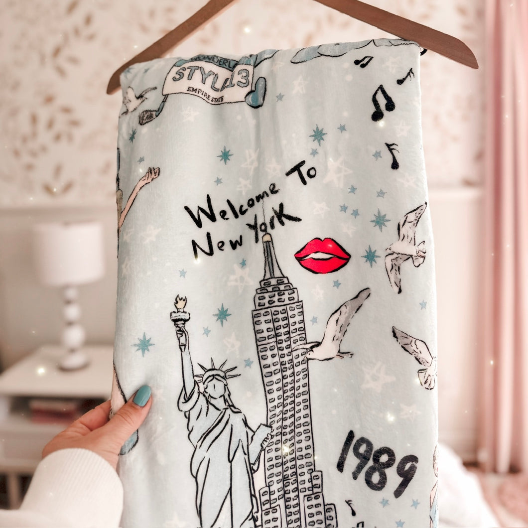 welcome to new york  • sherpa throw blanket (SALE)