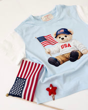 Load image into Gallery viewer, USA BEAR • color block tee (women)