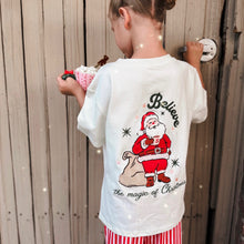 Load image into Gallery viewer, SANTA BELIEVE • embroidered tee (kids + youth)