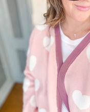 Load image into Gallery viewer, FUZZY HEARTS • oversized cardigan (women + kids)