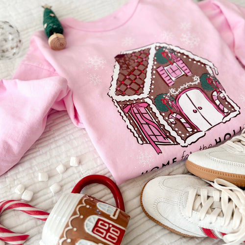 HOME FOR THE HOLIDAYS • pullover (kids)with gingerbread sleeve