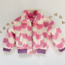 Load image into Gallery viewer, SHERPA HEARTS bomber jacket (women + kids) FLASH