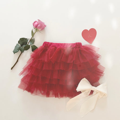 LAYERED TUTU (berry red) (flash)