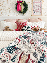 Load image into Gallery viewer, HOLLY &amp; RIBBON • sherpa blanket