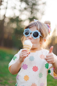 STARBURST DAISY • kids set (boxy tee + shorties) (flash)