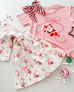 SANTA + BOW • tee (women + kids)