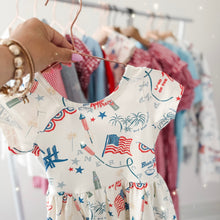 Load image into Gallery viewer, AMERICAN SUMMER • kids twirl dress (flash)