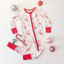 Load image into Gallery viewer, SANTA + BOWS• pajamas (baby, kids, youth)