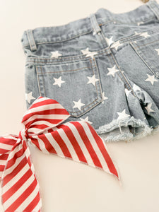 AMERICAN BEAUTY denim sequin shorts (women + kids) FLASH