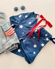 Load image into Gallery viewer, NAVY STARS • kids shorts set