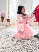 Load image into Gallery viewer, FUZZY HEARTS • oversized cardigan (women + kids)
