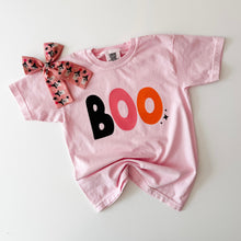 Load image into Gallery viewer, RETRO COLOR BOO • heavyweight tee (women + kids) PINK