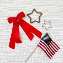 Load image into Gallery viewer, SATIN BOW (double layer) (blue or red)
