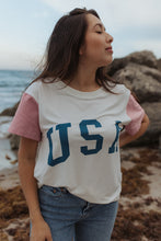 Load image into Gallery viewer, GINGHAM USA • women&#39;s tee (flash)