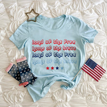 Load image into Gallery viewer, LAND OF THE FREE • tee (women + kids) BLUE (FLASH)