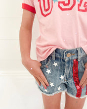 Load image into Gallery viewer, AMERICAN BEAUTY denim sequin shorts (women + kids) FLASH