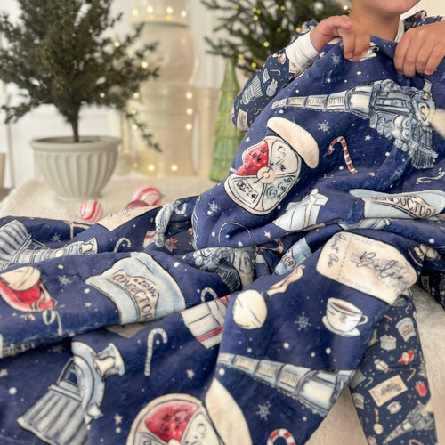 CHRISTMAS TRAIN • sherpa blanket