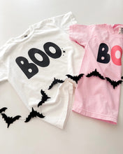 Load image into Gallery viewer, RETRO COLOR BOO • heavyweight tee (women + kids) PINK