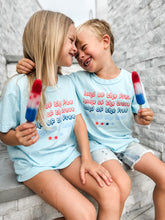 Load image into Gallery viewer, LAND OF THE FREE • tee (women + kids) BLUE (FLASH)