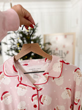 Load image into Gallery viewer, HEY SANTA • button down pj&#39;s (women + youth) two-piece PINK