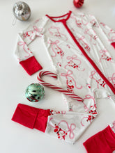 Load image into Gallery viewer, SANTA + BOWS• pajamas (baby, kids, youth)