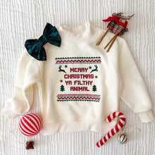 Load image into Gallery viewer, MERRY CHRISTMAS YA FILTHY ANIMAL • embroidered pullover (adults +kids)