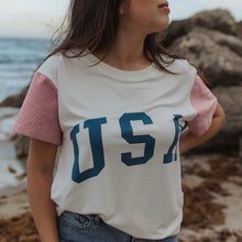 Load image into Gallery viewer, GINGHAM USA • women&#39;s tee (flash)
