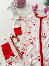 Load image into Gallery viewer, SANTA + BOWS• pajamas (baby, kids, youth)