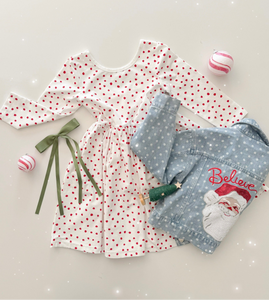 SEQUIN SANTA • kids denim jacket