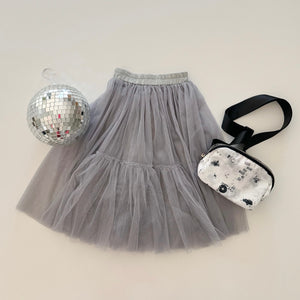 MIDI TULLE SKIRT • gray skies (flash)