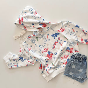 AMERICAN SUMMER • pullover hoodie (women + kids) flash